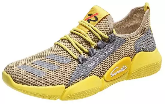 Air Fitness Heelable Mesh Спортивные кроссовки для бега Дышащие Индивидуальные Прогулочные Спортивные Кроссовки Для Езды На Работу Стоя Работа Треккинг канарейка желтый