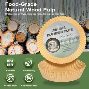 Air Fryer Bakeware Disposable Paper Mat Food Waxed Paper Non-Stick Baking BBQ Tray Home Microwave Dining Kitchen Bar Garden