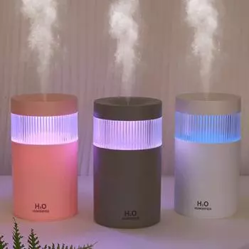 Air Humidifier USB Charged Wireless Diffuser 300ML Ultrasonic Cool Mist Maker Fogger LED Essential Oil Diffuser серый