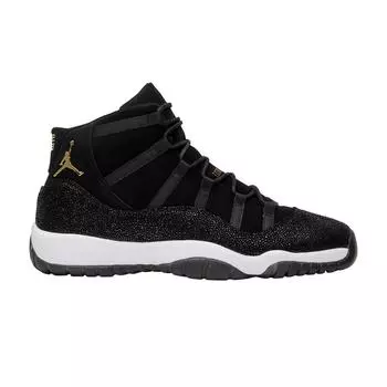 Air Jordan 11 Retro Premium GS Heiress Kids Sneakers Black Metallic-Gold-White 852625-030