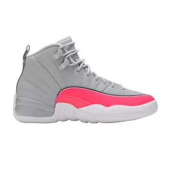 Air Jordan 12 Retro GS Racer Pink Kids Sneakers Grey Wolf-Grey Racer-Pink-Black 510815-060