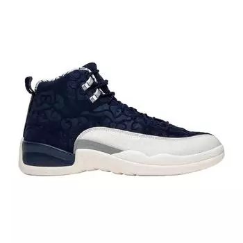 Мужские кроссовки Air Jordan 12 Retro International Flight синие, темно-синие, парусные, университетские, красные BV8016-445