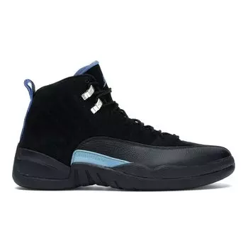 Air Jordan 12 Retro Nubuck 2009 Мужские кроссовки Черный Белый-Университет-Синий 130690-018