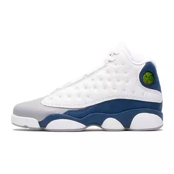 Air Jordan 13 Retro GS French Blue Детские кроссовки Белый Светло-Стальной-Серый Огненно-Красный DJ3003-164 38