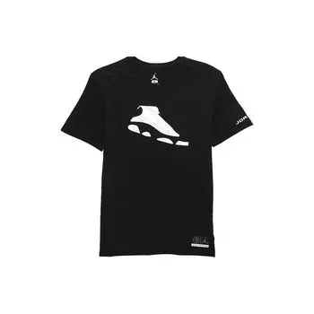 Air Jordan 13 Sports Casual Short Sleeve T-Shirt Men Tops Black AR1274-010 XXXL