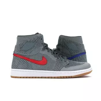 Air Jordan 1 High Flyknit Clay Green Мужские кроссовки Белый-Гипер-Кобальт-Жевательная резинка-Желтый 919704-333