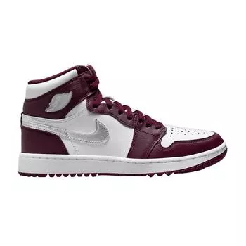 Кроссовки Air Jordan 1 High Golf Bordeaux Unisex Red White Metallic-Silver DQ0660-103 44