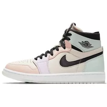 Air Jordan 1 High Zoom Comfort Пасхальные женские кроссовки розовые, цвета слоновой кости, светло-фиолетовые, CT0979-101 36.5