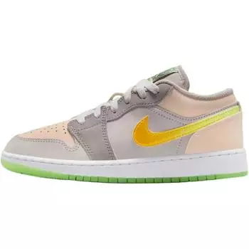Air Jordan 1 Low GS Стирай свои ошибки Детские кроссовки Серый Пустынно-песочный Едва-оранжевый HQ2030-001 38