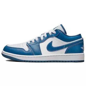 Air Jordan 1 Low Marina Blue Женские кроссовки белые темно-марина-синие DC0774-114 35.5