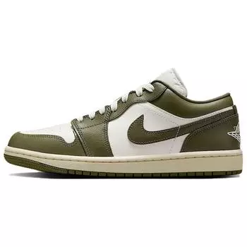 Air Jordan 1 Low Medium Оливковые женские кроссовки Green Sail Coconut-Milk DC0774-122 36.5