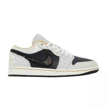 Air Jordan 1 Low SE Beaded Swoosh Мужские кроссовки черные антрацитовые Light-Bone DV1762-001 47.5