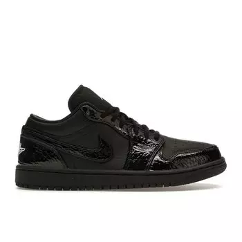 Air Jordan 1 Low SE Черные женские кроссовки под крокодила Белый металлик-серебристый HJ7743-010 36.5