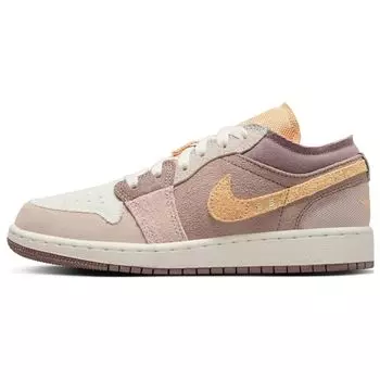 Air Jordan 1 Low SE Craft GS Inside Out — Детские кроссовки Taupe Haze Tan Mint-Foam Celestial-Gold DZ4465-200 38.5