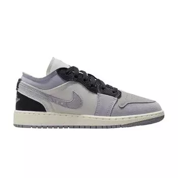 Air Jordan 1 Low SE Craft GS Inside Out — Детские кроссовки цементно-серого цвета Tech-Grey Sail Black FD9088-002 37.5