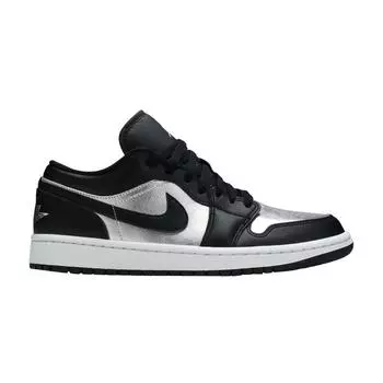 Женские кроссовки Air Jordan 1 Low SE Silver Toe Черный металлик-Серебристый Белый DA5551-001