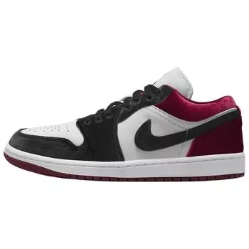 Air Jordan 1 Low SE Velvet Black Toe женские кроссовки белые Gym-Red FZ3242-001 37.5