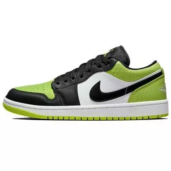 Air Jordan 1 Low SE Vivid Green Snakeskin Женские кроссовки Черный Белый DX4446-301 35.5