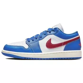 Air Jordan 1 Low Sport Blue Gym Красные женские кроссовки Белый парус DC0774-416