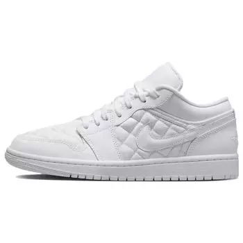 Air Jordan 1 Low Triple Белые стеганые женские кроссовки DB6480-100