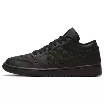 Air Jordan 1 Low Triple Черные стеганые женские кроссовки DB6480-001 37.5