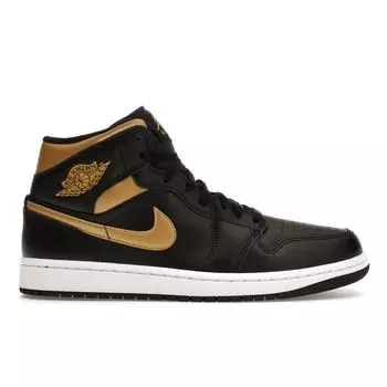 Air Jordan 1 Mid Black Metallic Gold Мужские кроссовки Белый DQ8426-071 44