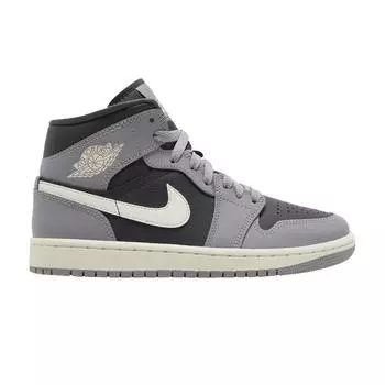 Air Jordan 1 Mid Cement Grey Женские кроссовки Парус Антрацит BQ6472-022 36.5