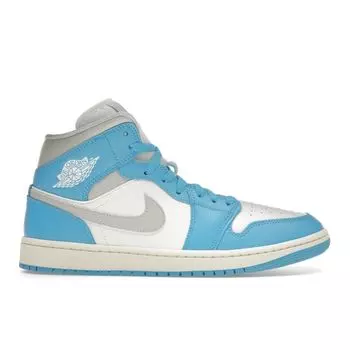 Air Jordan 1 Mid Dark Powder Blue женские кроссовки Summit-Grey White BQ6472-400 39