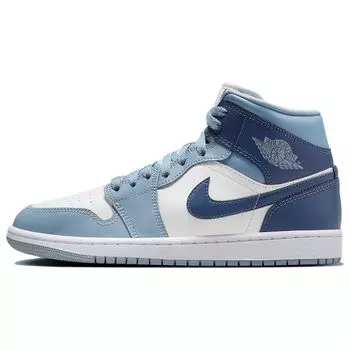 Air Jordan 1 Mid Diffused Blue Женские кроссовки Парус сине-серый BQ6472-140 35.5