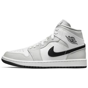 Air Jordan 1 Mid Grey Fog Женские кроссовки Белый Светло-Дымчато-Серый Черный BQ6472-015 44.5