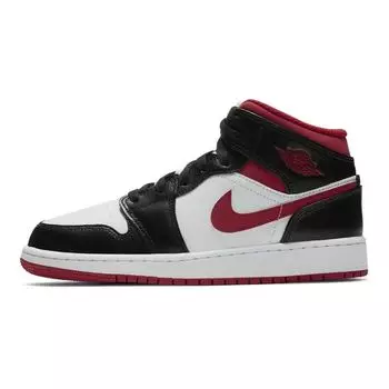 Air Jordan 1 Mid GS Black Gym Red Детские кроссовки Белые DJ4695-122 36