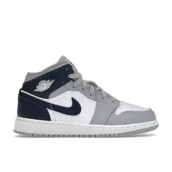 Air Jordan 1 Mid GS Волк Серый Полуночный Синий Детские Кроссовки Белый DQ8423-104 38.5