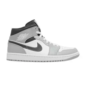 Air Jordan 1 Mid Light Smoke Grey Мужские кроссовки Антрацитовый Белый 554724-078
