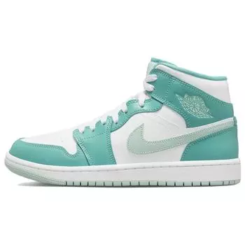 Air Jordan 1 Mid Marine Green Женские кроссовки Бело-бирюзовый мятно-пенный DV2229-300 36