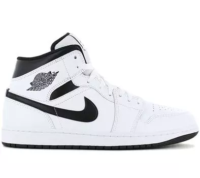 Air Jordan 1 Mid - Reverse Panda - Мужские кроссовки бело-черные DQ8426-132 ОРИГИНАЛ EU 45 US 11 белый