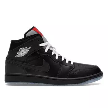 Air Jordan 1 Mid SE Black Metallic Reimagined Unisex Sneakers Silver-Metallic University-Red HV5177-010 43