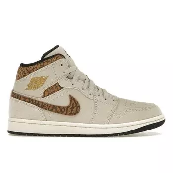 Air Jordan 1 Mid SE Brown Elephant Мужские кроссовки Светло-оревово-коричневый металлик-золотой белый DZ4129-102 44
