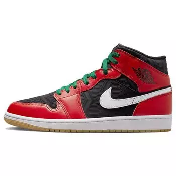 Air Jordan 1 Mid SE Christmas Мужские кроссовки черно-белые малахитовые DQ8417-006 44