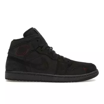 Air Jordan 1 Mid SE Craft Dark Smoke Red Мужские кроссовки черные темно-дымчато-серые Varsity-Red FD8634-001 40
