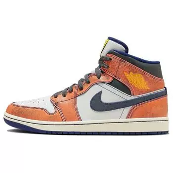 Air Jordan 1 Mid SE Flight Vintage Мужские кроссовки Оранжевый Саммит-Белый Железно-Серый FV3619-106 44.5