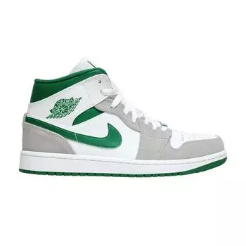 Air Jordan 1 Mid SE Grey Pine Green Мужские кроссовки белые светло-дымчато-серые DC7294-103 40