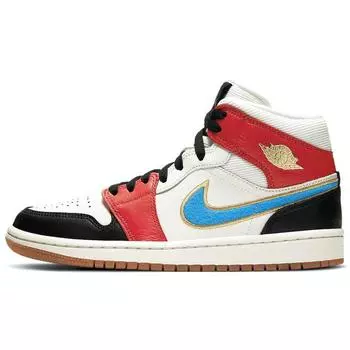 Air Jordan 1 Mid SE Let(Ее)Мужские и женские кроссовки White Sail Metallic-Gold DC1426-100