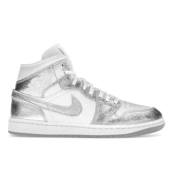 Air Jordan 1 Mid SE металлические серебристые женские кроссовки White Wolf-Grey FN5031-100 36