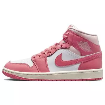 Air Jordan 1 Mid Strawberry and Cream Женские кроссовки Розовый Белый Морской Коралл BQ6472-186 36.5