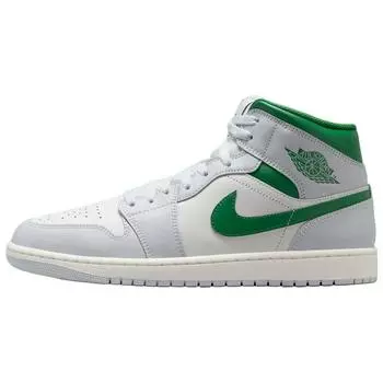 Air Jordan 1 Mid Summit White Lucky Green Мужские кроссовки Светло-серые DQ8426-142 44
