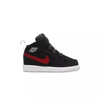 Air Jordan 1 Mid TD Red Blue Swoosh Baby Sneakers Black Varsity-Royal White 640735-065