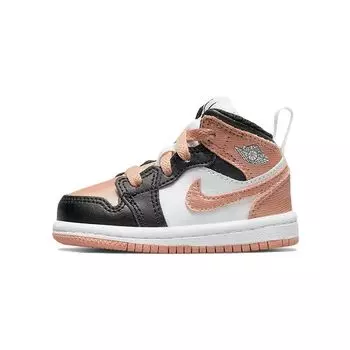 Air Jordan 1 Mid TD White Light Madder Root Детские кроссовки Черные DM9079-108 27