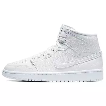 Air Jordan 1 Mid White Snakeskin Женские кроссовки BQ6472-110