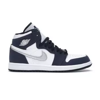 Air Jordan 1 Retro High CO.JP PS Midnight Navy Детские кроссовки Синий Белый Металлик-Серебристый AQ2664-141