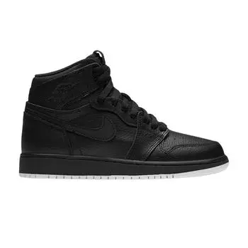 Air Jordan 1 Retro High OG GS Черные детские кроссовки с перфорацией Черно-белые 575441-002